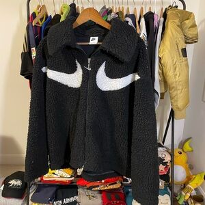 Nike Black Fleece Jacket with White Swoosh